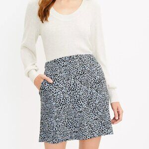 NWT Light Blue Leopard Tweed Mini Skirt - Can be Dressed up or Down! $70 Retail